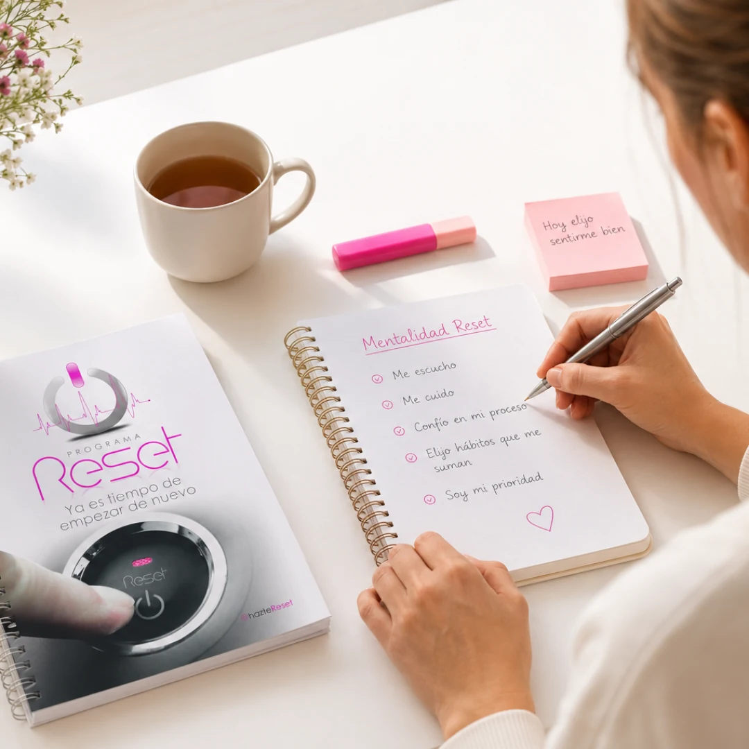 Cuaderno Mentalidad Reset con hábitos de bienestar